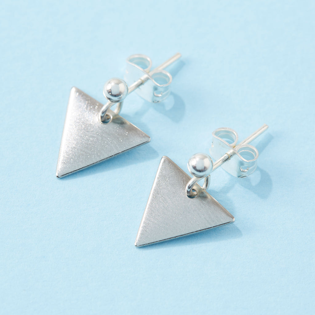 Silver Plated Triangle Earrings
